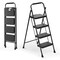 Goplus 2/3/4 Step Folding Step Ladder with Safety Handrails & Wide Anti-slip Pedals for Black